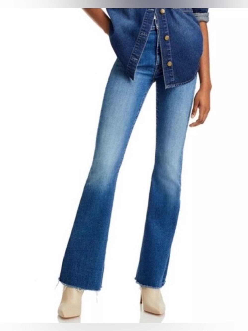 Mother The Cruiser Sneak Fray Jeans Hike Hike Baby Size 27 Flare Preppy 70s